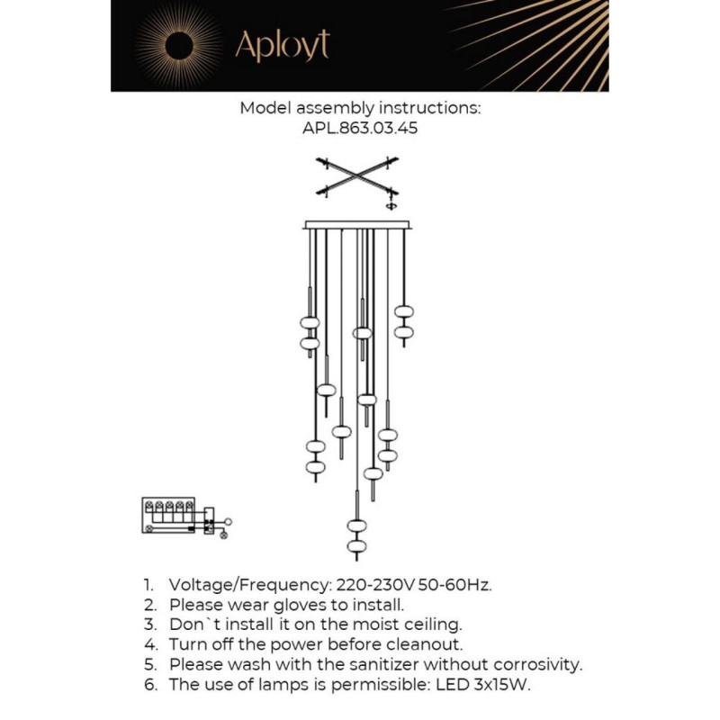 Каскадная люстра APLOYT APL.863.03.45