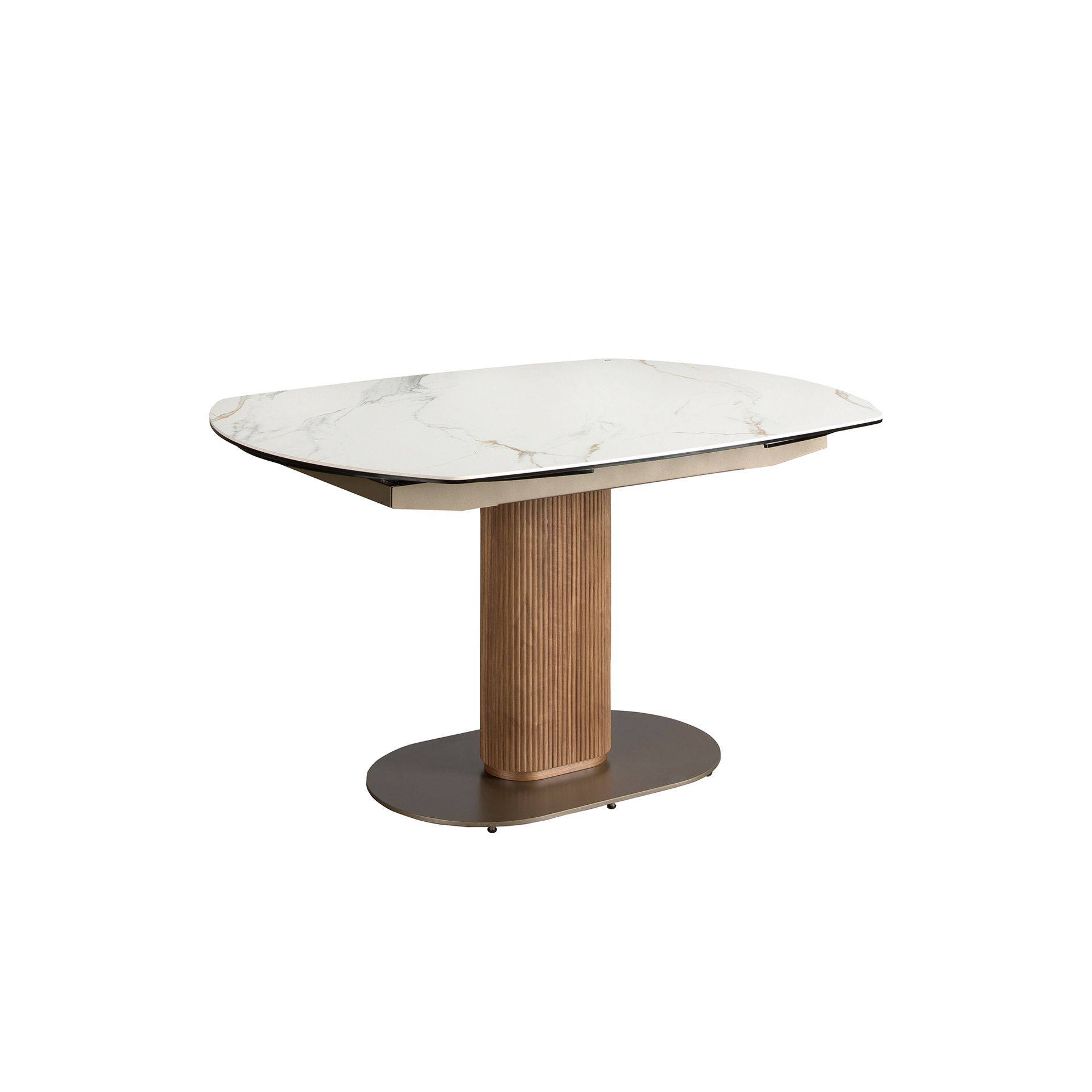 Раздвижной обеденный стол 1165 из ореха и белой керамики Angel Cerda