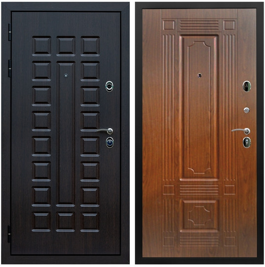 Дверь входная Graf Люксор 3К Шагрень черная / МДФ 6 мм ФЛ-2 Мореная береза