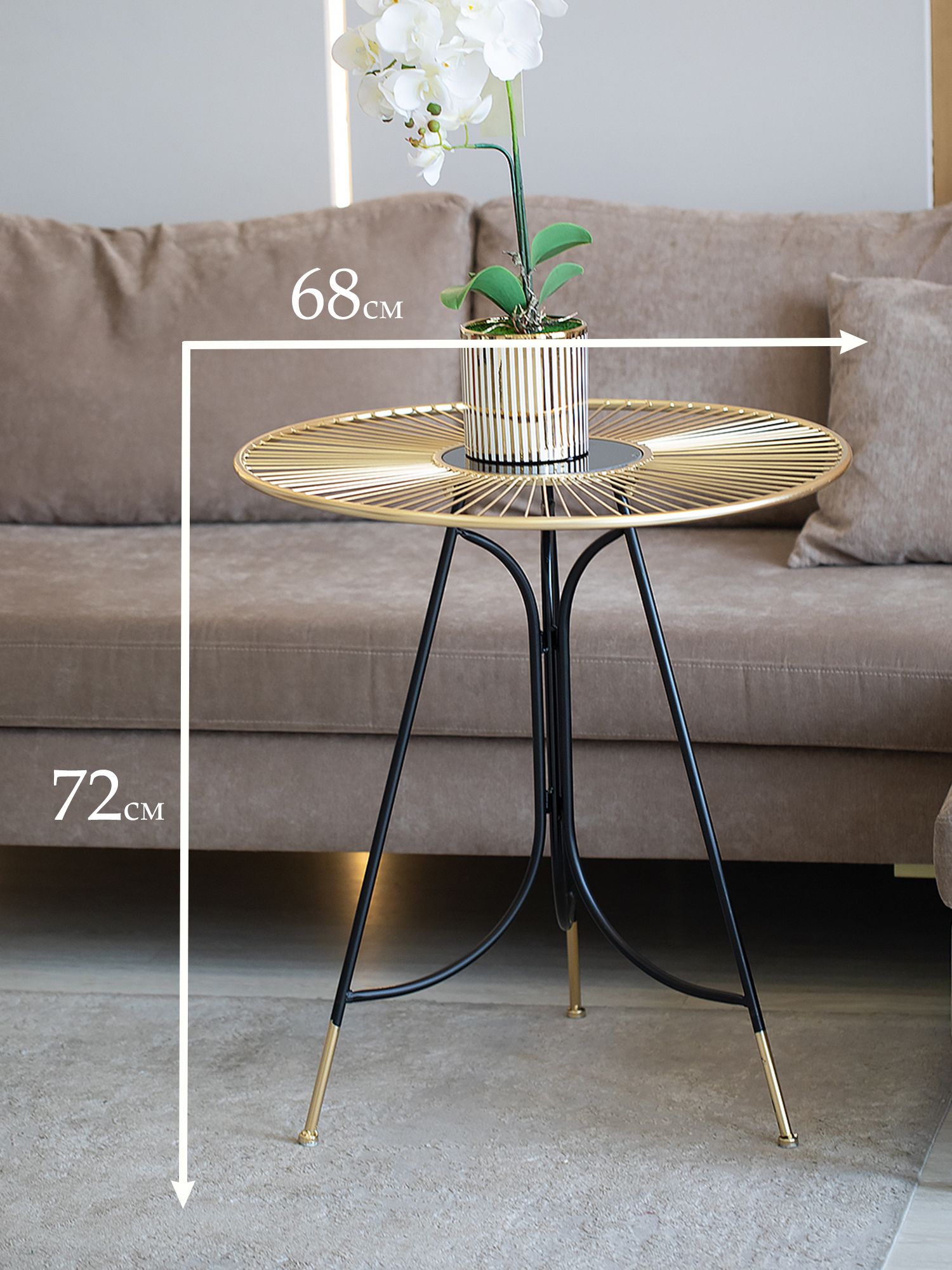 Столик интерьерный со стеклянной вставкой Glasar 54-191