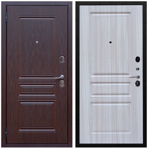 Дверь входная Graf Экстра МДФ 10 мм ФЛ-243 Лиственница шоколад ГОТОВАЯ / МДФ 6мм ФЛ-243 Лиственница белая