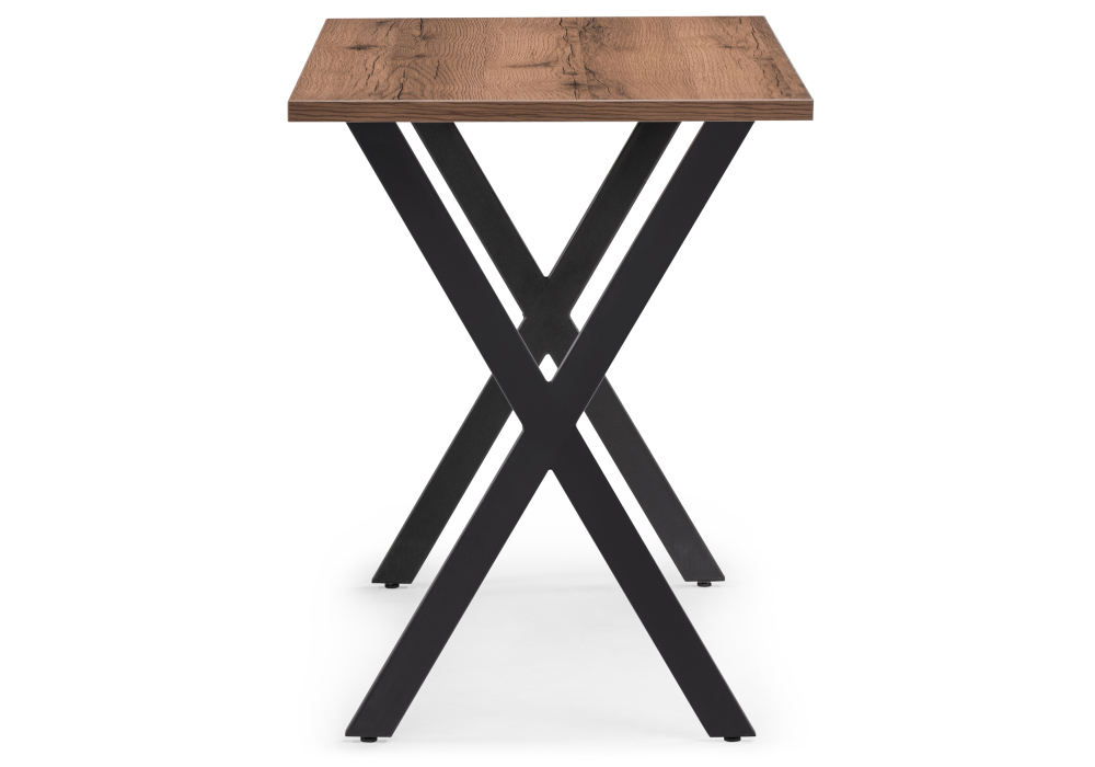 Стол деревянный Woodville Алеста Лофт 120х60х77 25 мм дуб делано темный  / черный матовый 506951