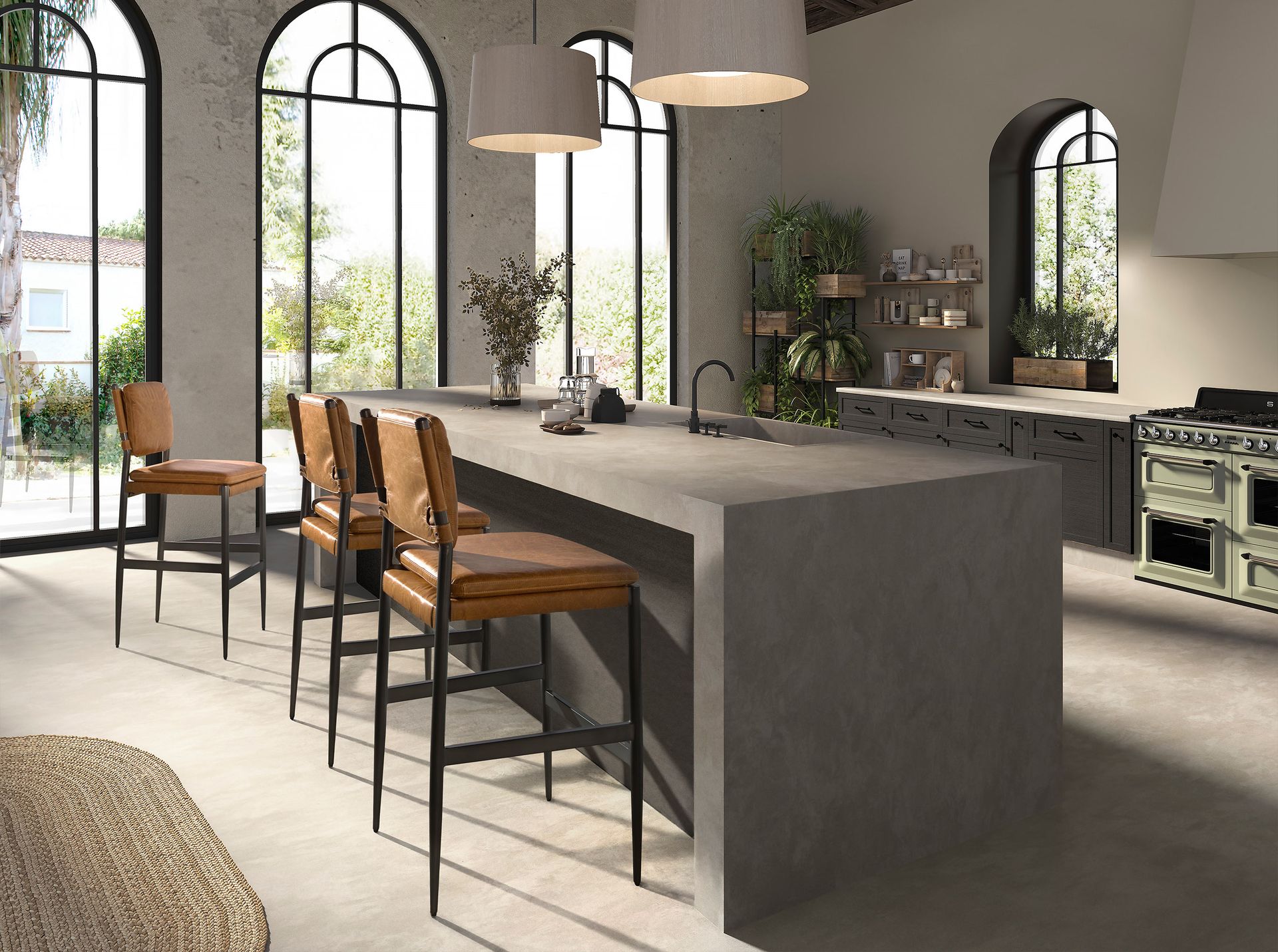 Барный стул 4167 из коричневой кожи Angel Cerda