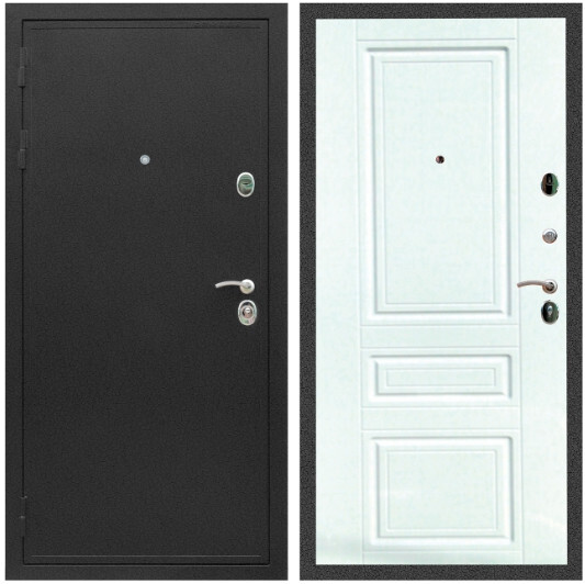 Дверь входная Graf Престиж Черный крокодил / МДФ 16 мм ФЛ-243 Софт милк