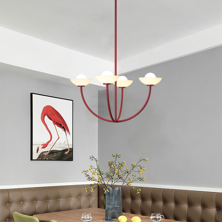 Потолочная люстра INELDA L4 Red by ImperiumLoft