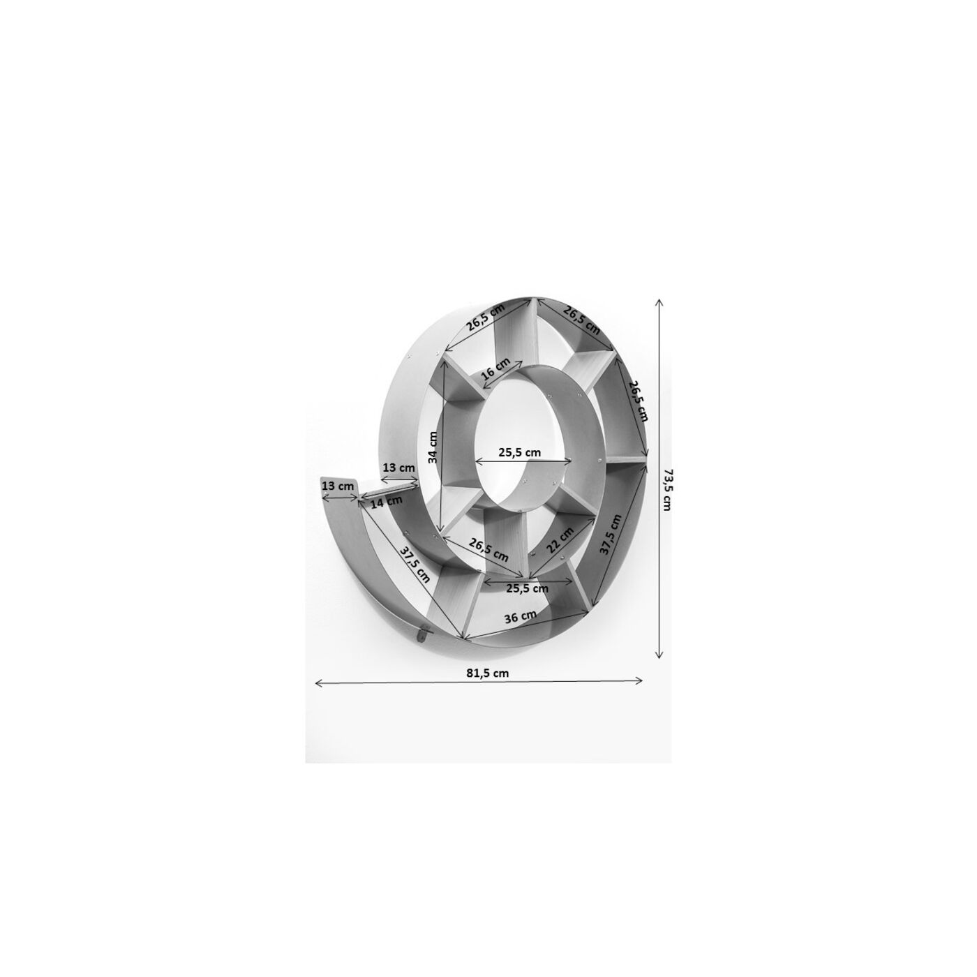 Полка настенная Snail silver-grey KARE 70755