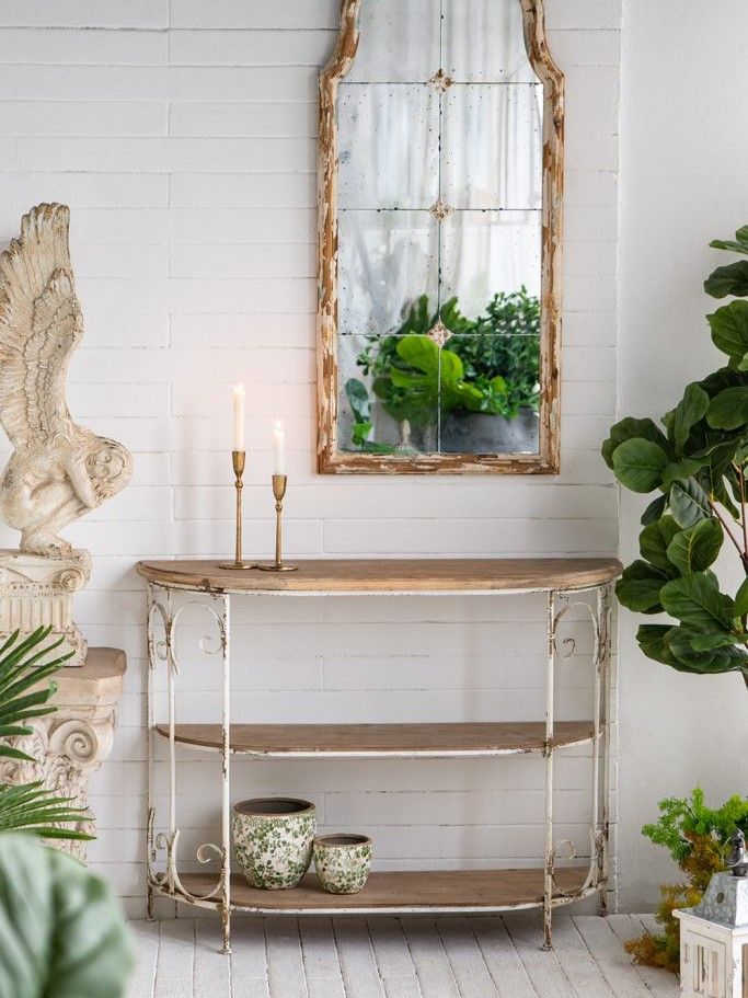 Консоль пристенная с двумя полками Прованс Glasar 86874