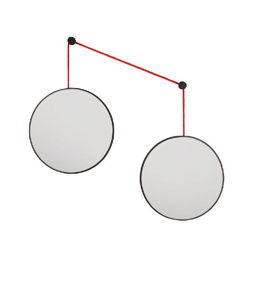 Balance S Black 2 зеркала по 30см  на красном шнуре Art-Zerkalo SM200RBL