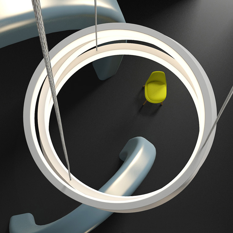 Подвесной кольцевой светильник GALO  D52,5 Black by ImperiumLoft