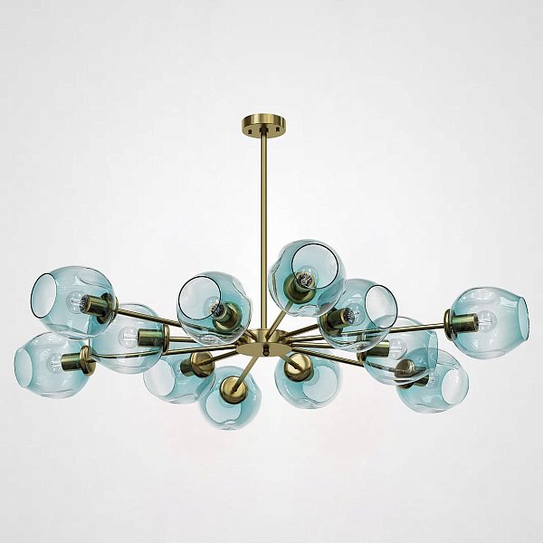 Люстра на штанге MARINE D104 12 lamps Gold/Blue by ImperiumLoft
