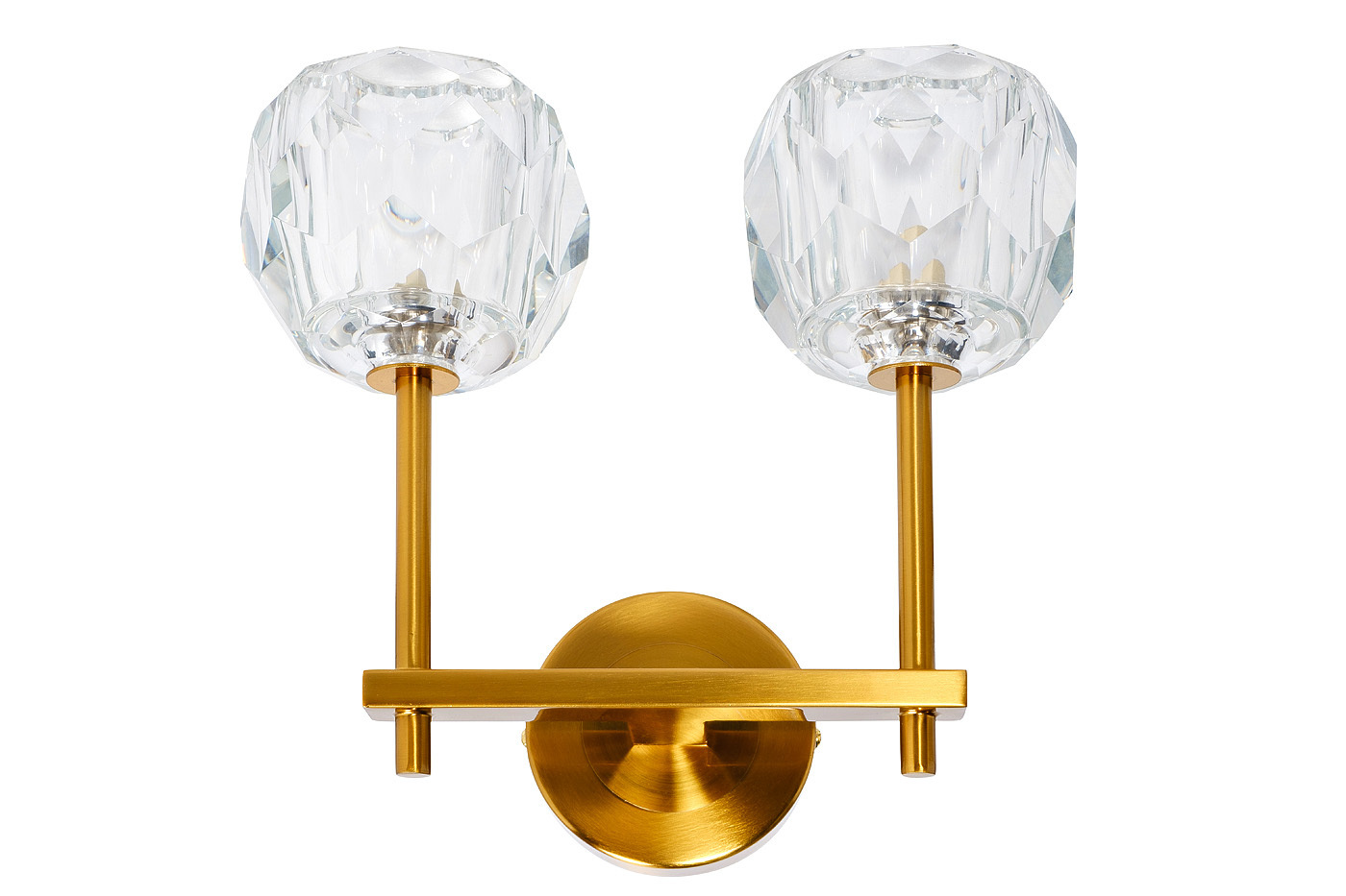 Бра DECO латунь с 2мя стеклянными плафонами Garda Decor K2KR0934W-2