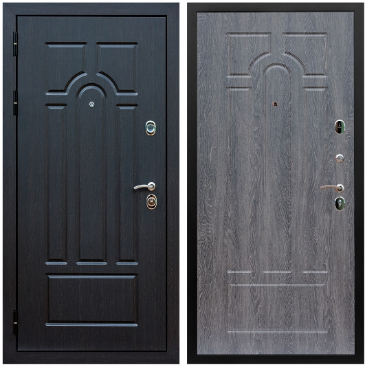 Дверь входная Graf Эврика МДФ 10 мм ФЛ-58 Венге / МДФ 6 мм ФЛ-58 Дуб Филадельфия графит