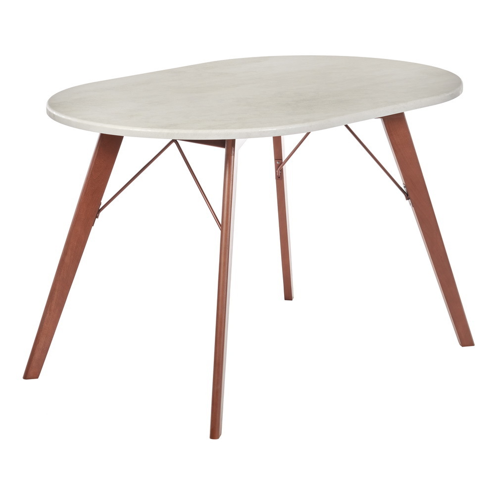 Стол Aida овальный 120x80x71,5 см, бетон крем, темный орех Bradex Home RF 0070