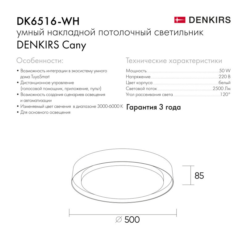 Накладной светильник Denkirs DK6516-WH