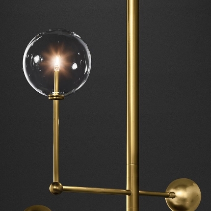 Люстра Restoration Hardware Glass Globe Mobile 46" Lacquered Burnished Brass
