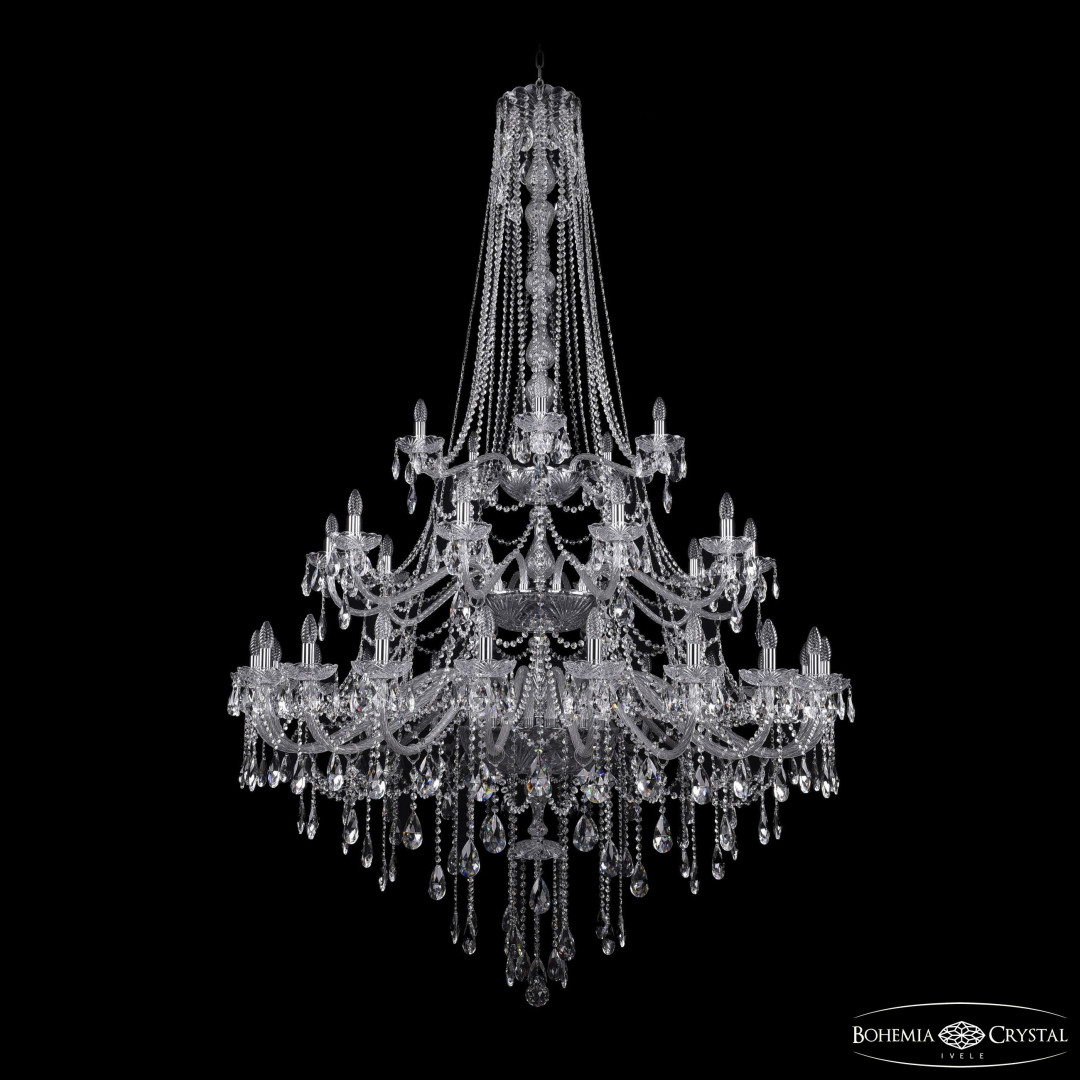 Люстра хрустальная 1415/20+10+5/530/h-231/3d Ni