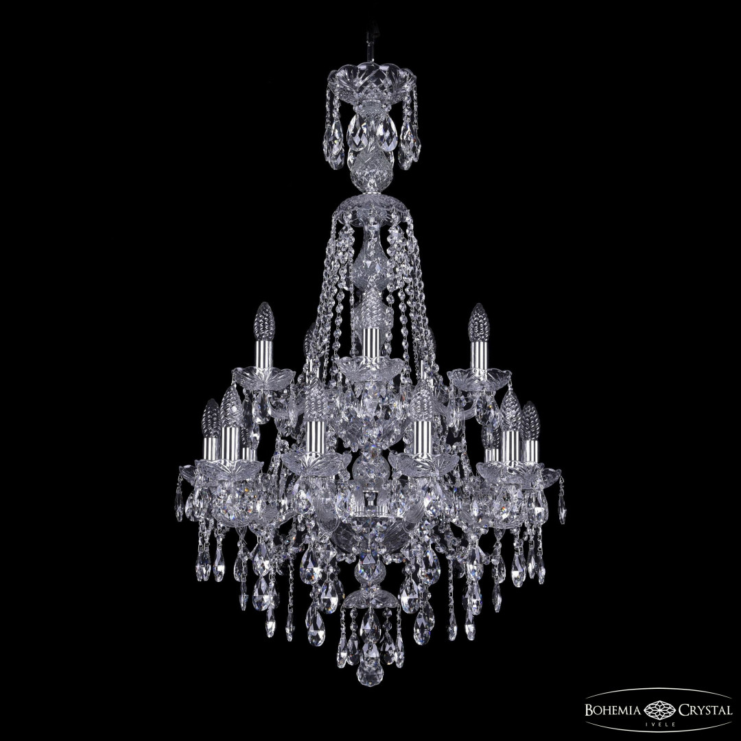 Люстра хрустальная 1415/10+5/200/XL-97/2d Ni