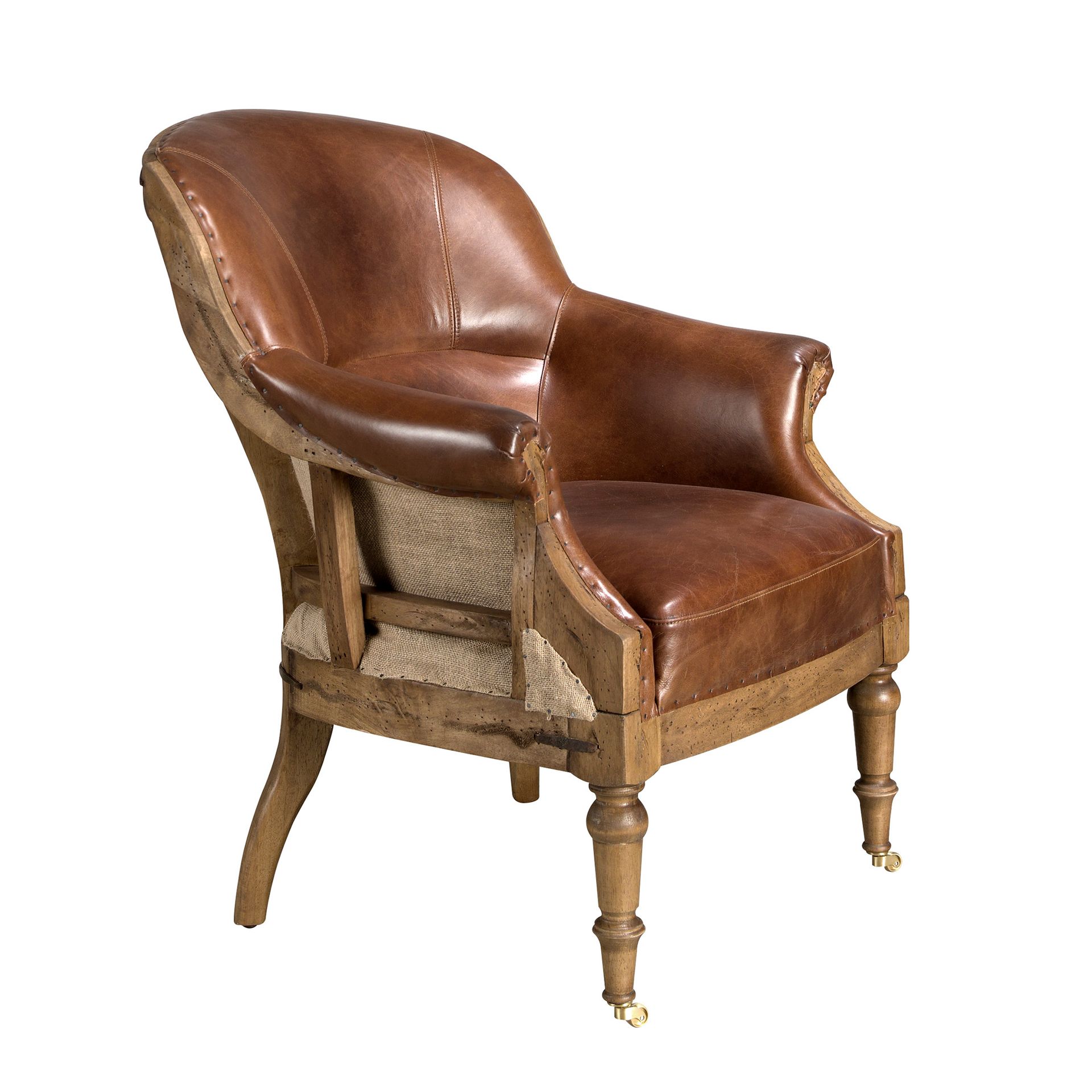 Кресло из кожи коньячно-коричневого цвета, модель 5158 Angel Cerda