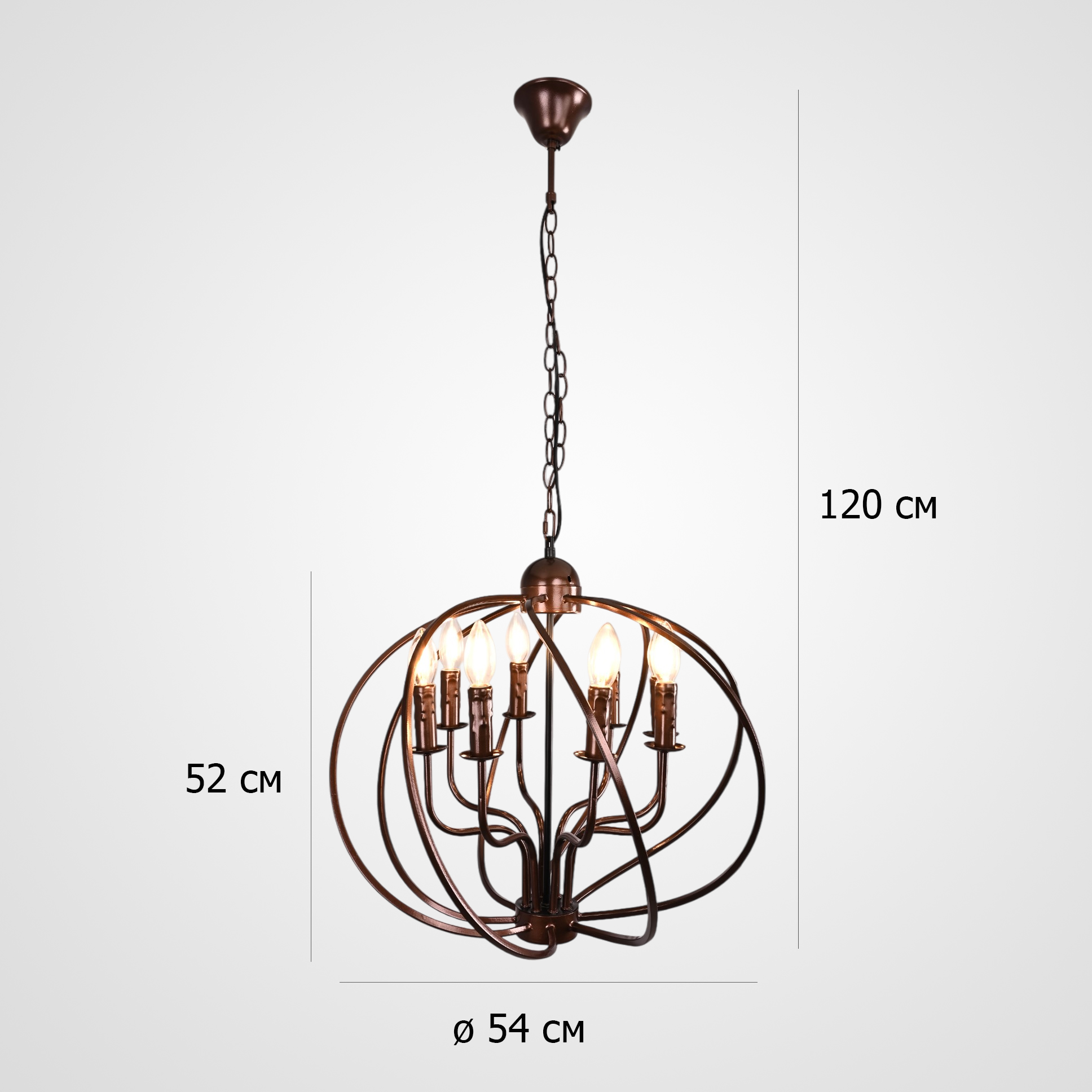 Подвесная люстра Cagie Dark chocolate L8 by ImperiumLoft