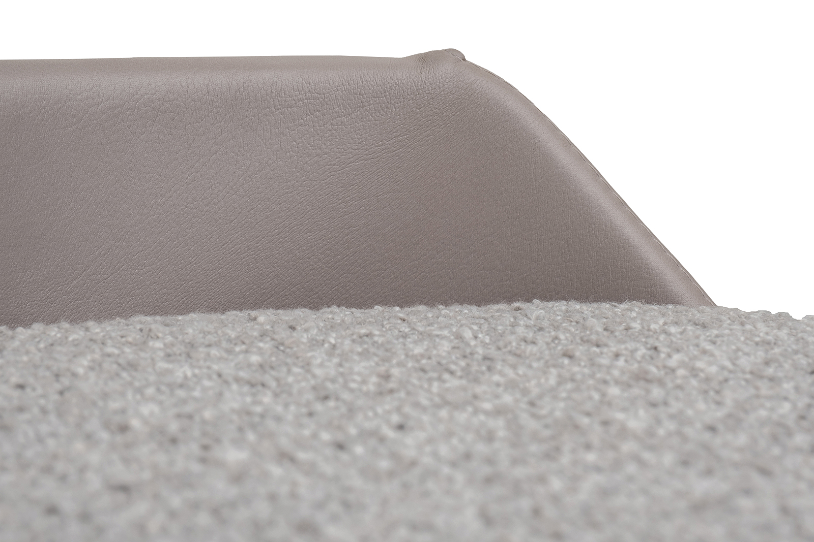 Пуф букле/искусственная кожа серый Garda Decor BRUNO-Orso SER+Enzo902