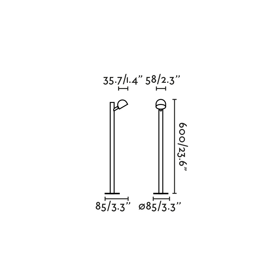 Ландшафтный светильник BROT 600 черный LED 7W 2700K Faro