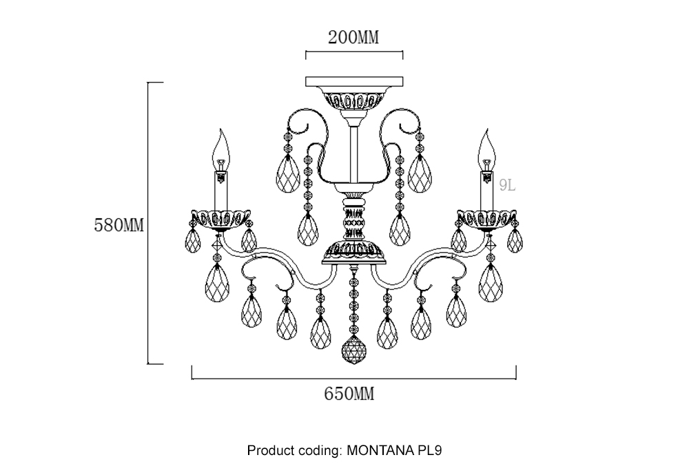 Светильник потолочный Crystal Lux MONTANA PL9