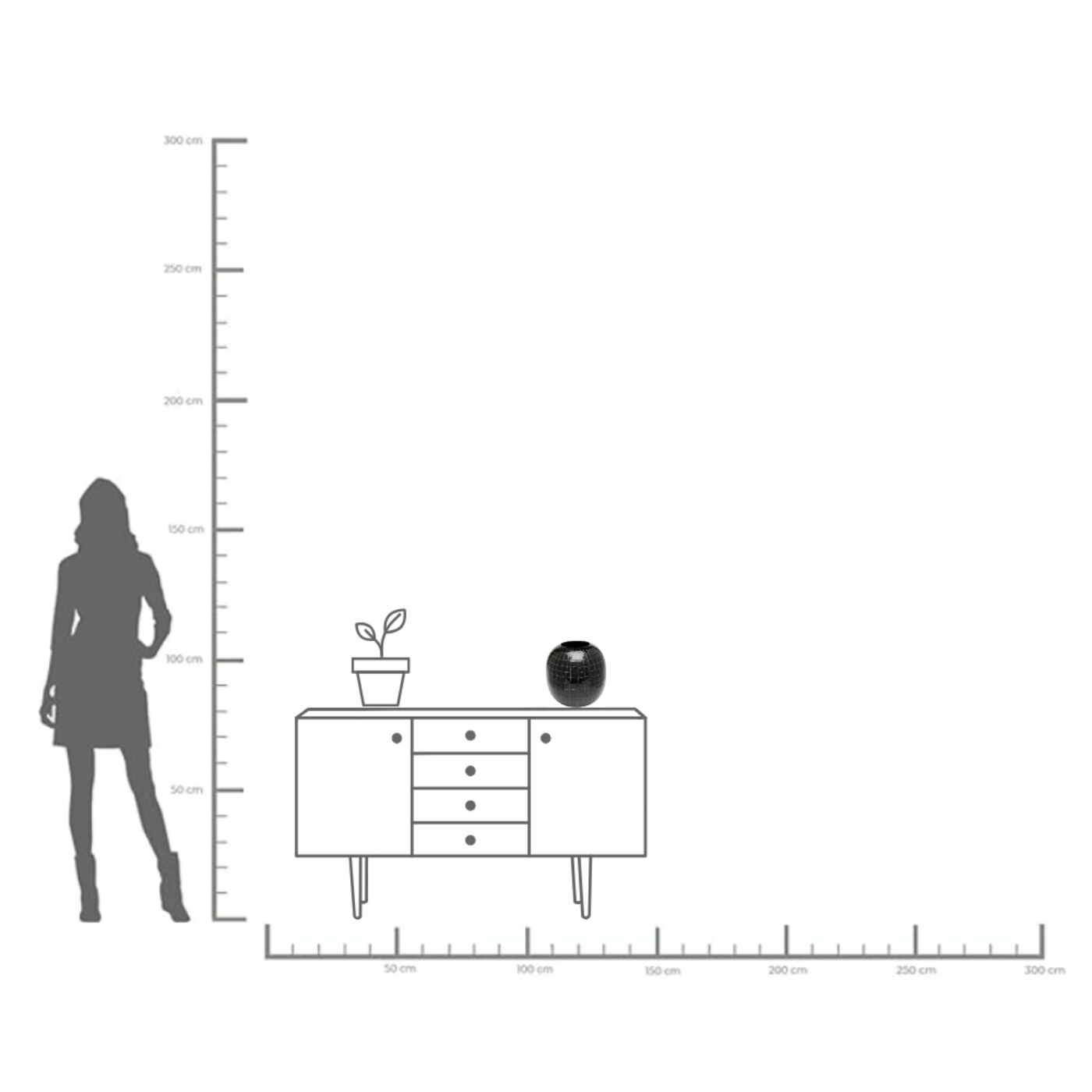 Ваза Black Mesh 26cm KARE 57148