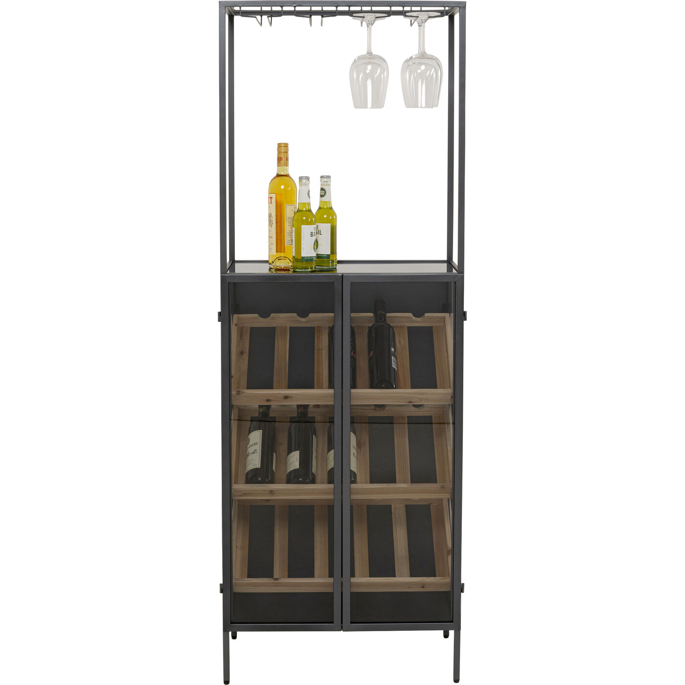 Винная полка Lisboa Bar Black 60x170cm KARE 70149