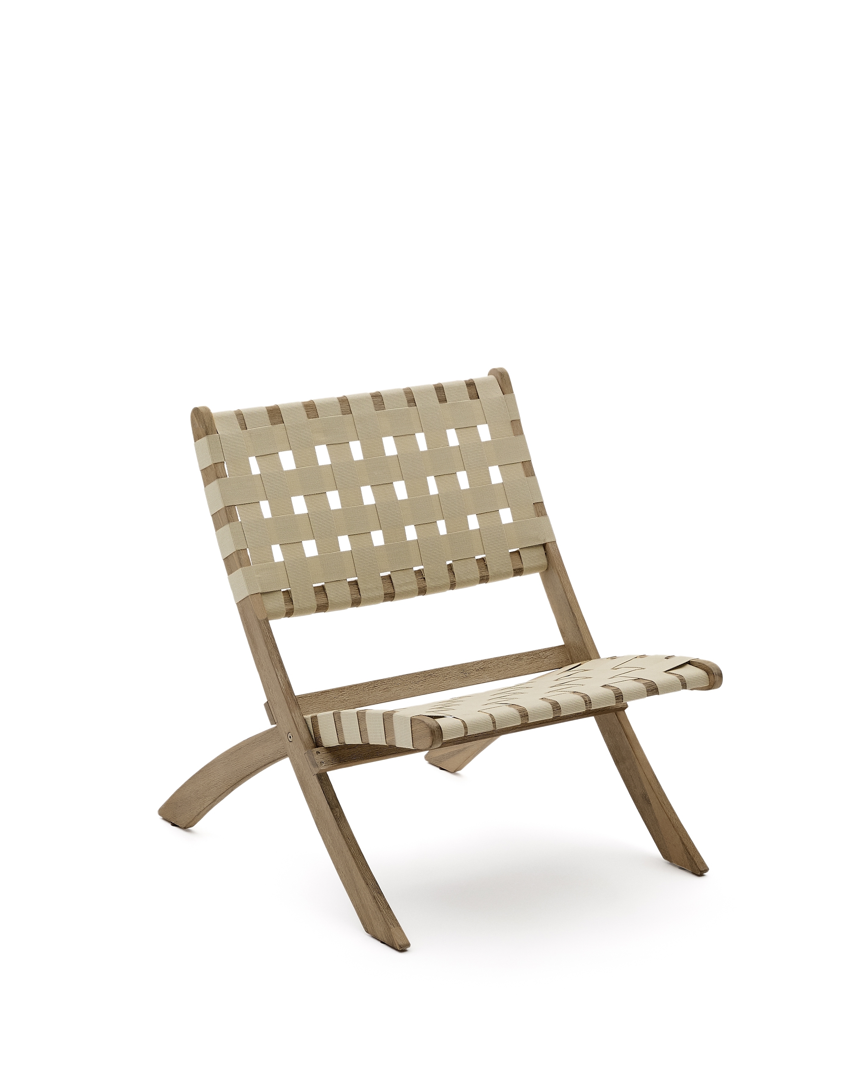 Складное кресло Chabeli из массива акации и шнура кремового цвета La Forma (ex Julia Grup)