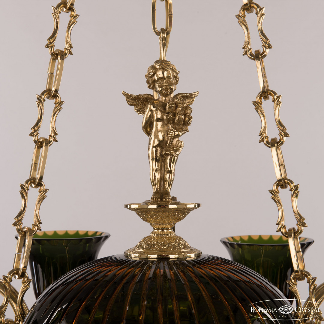 Подвесной светильник бронзовый 72009P/9/250 G P2 U Amber-Green/H-1K Y8 FA10B