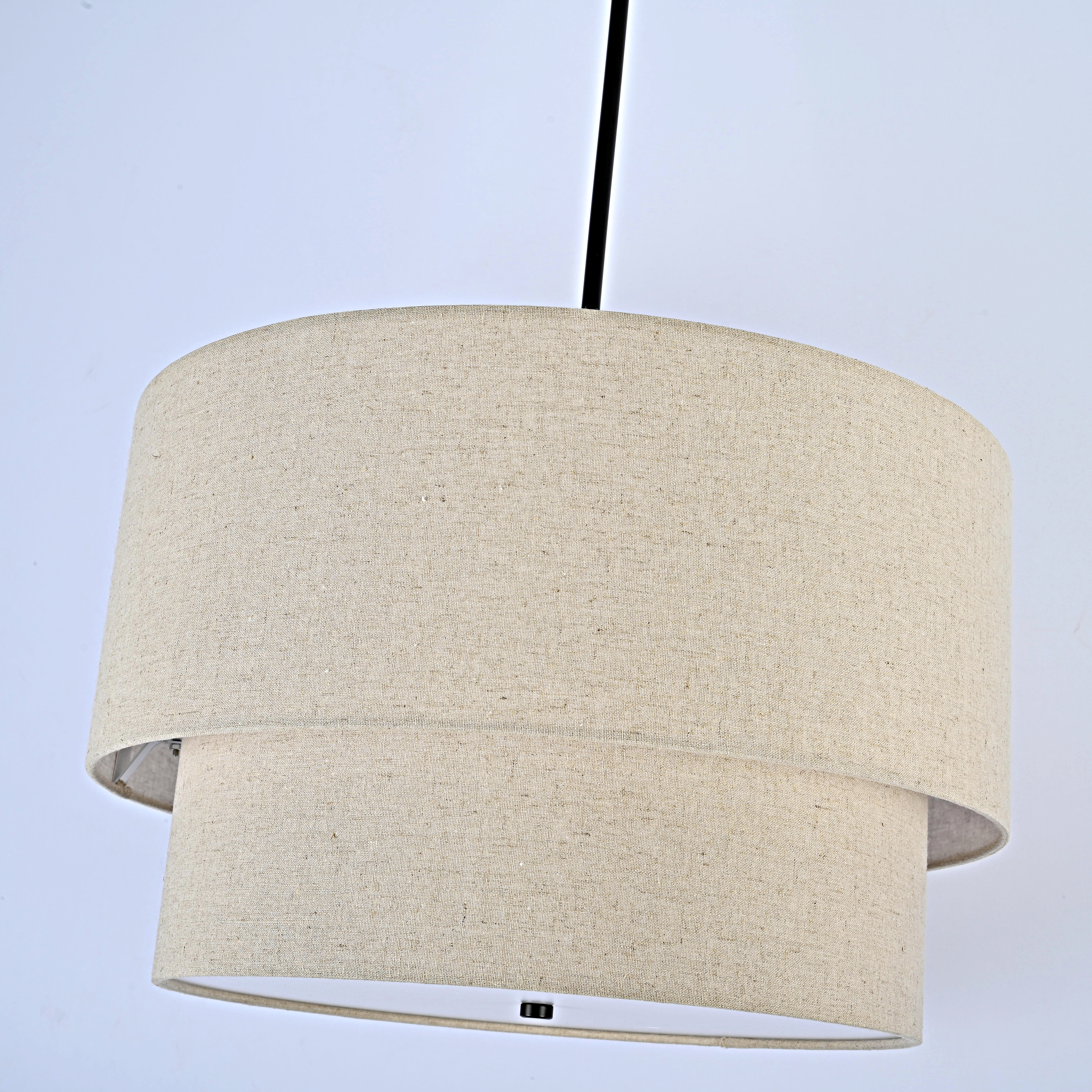 Люстра RH TWO-TIER ROUND Shade Linen by ImperiumLoft