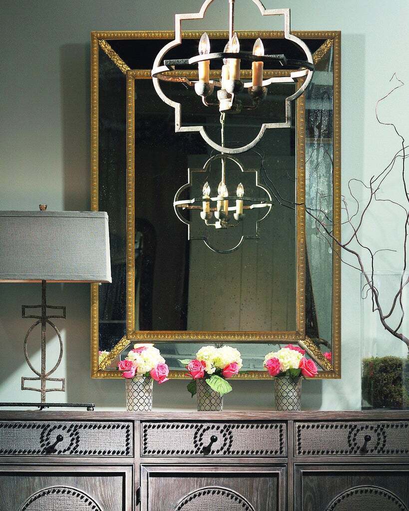 Настенное зеркало в раме Джонатан Louvre Home LHDWM128ZYH-AG