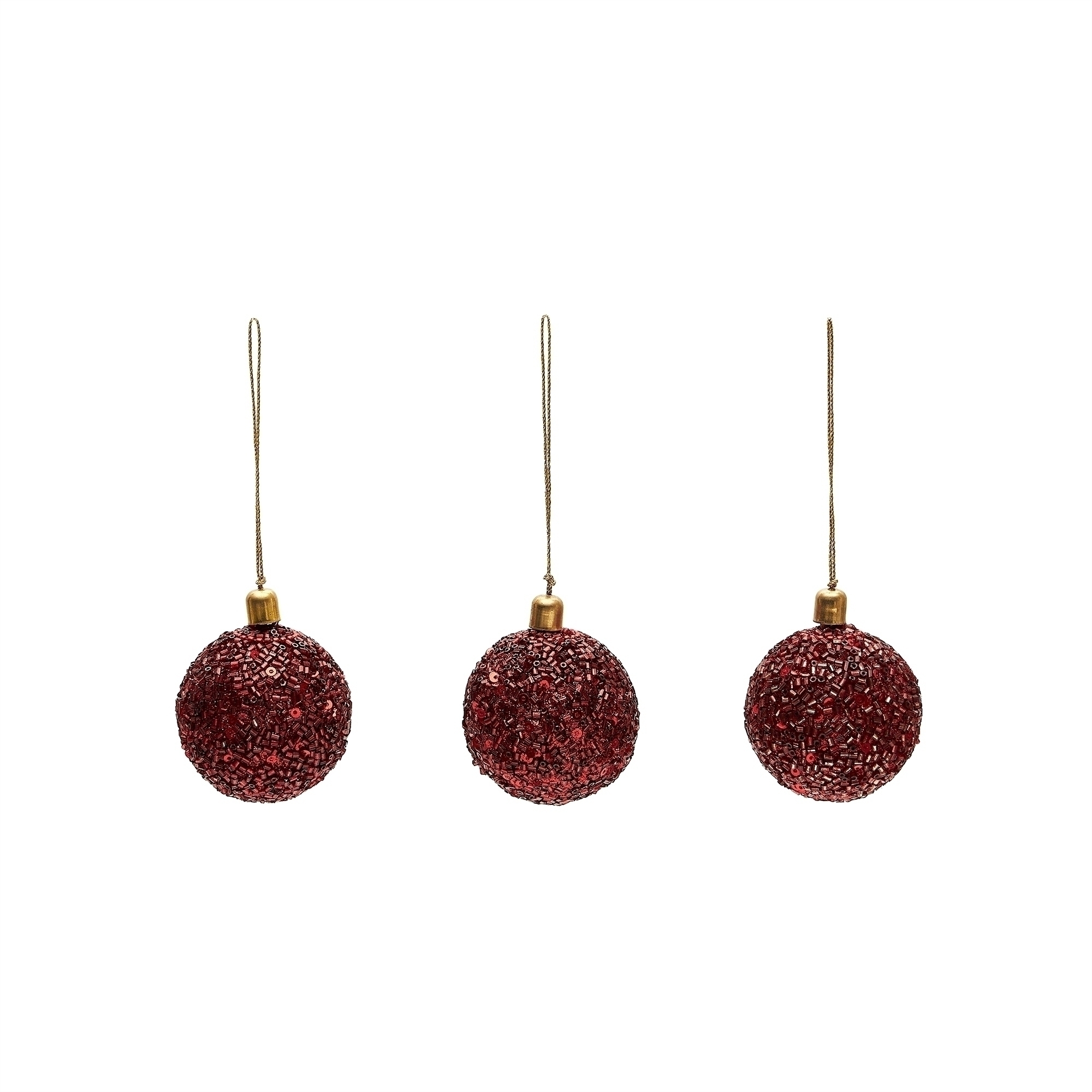 Набор Briam из 3 маленьких красных декоративных подвесок-шариков La Forma (ex Julia Grup)