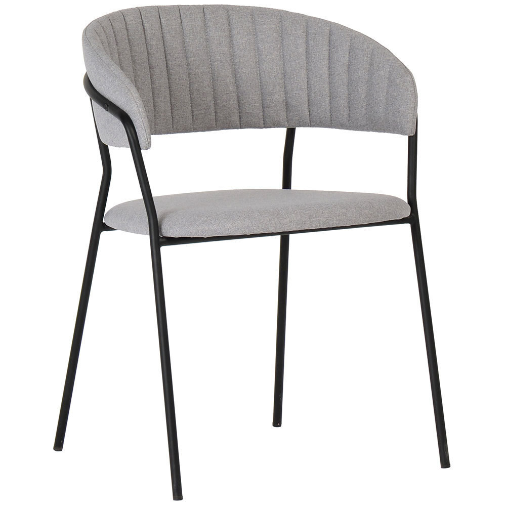 Стул Turin светло-серая рогожка с чёрными ножками Bradex Home FR 0320