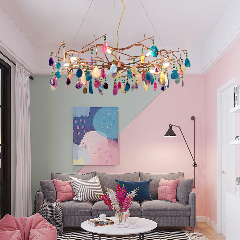 Подвесная люстра AGATE 9 D85 Blue by ImperiumLoft