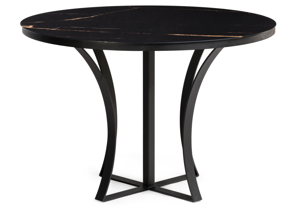 Стол стеклянный Woodville Нейтон обсидиан / черный 474321