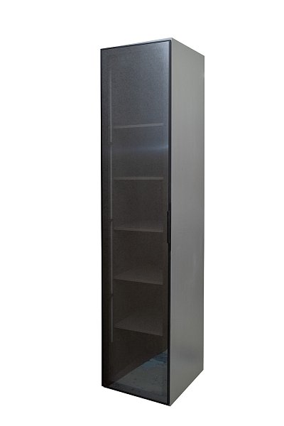 Шкаф-пенал с полками цвет серый кобальт/стекло тонированное Garda Decor GD-10014-6(тонировка)
