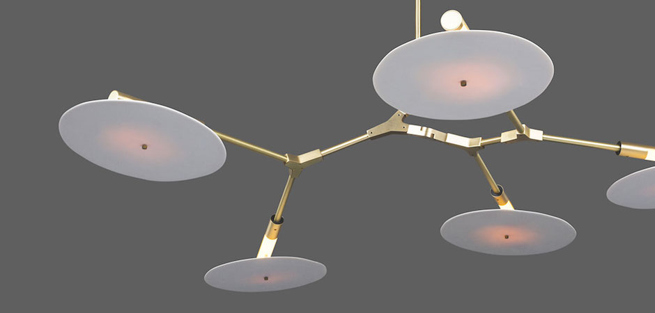 Люстра White Disc 5 ламп by ImperiumLoft