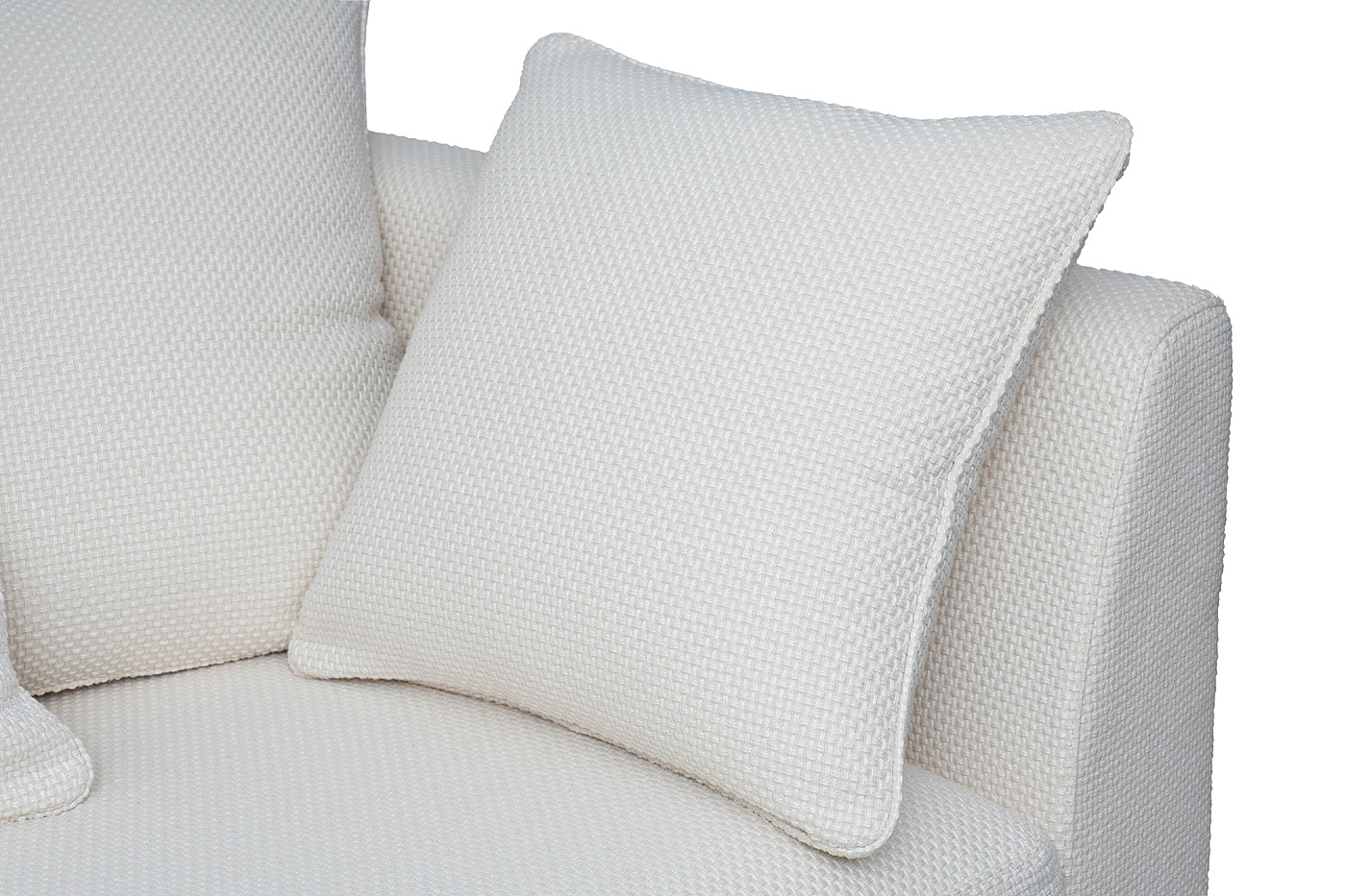 Диван треестный рогожка кремовый Garda Decor ROBERTO-250-BOTEGA SVBEG