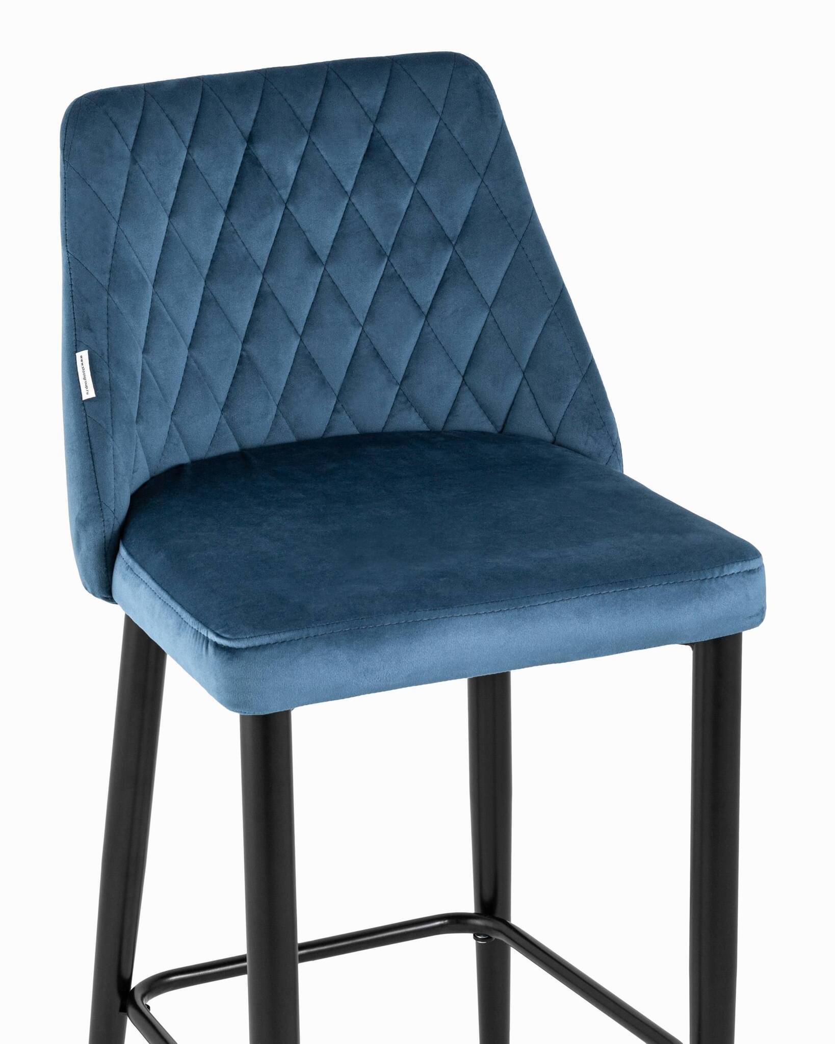 Стул полубарный Диего велюр пыльно-синий Stool Group