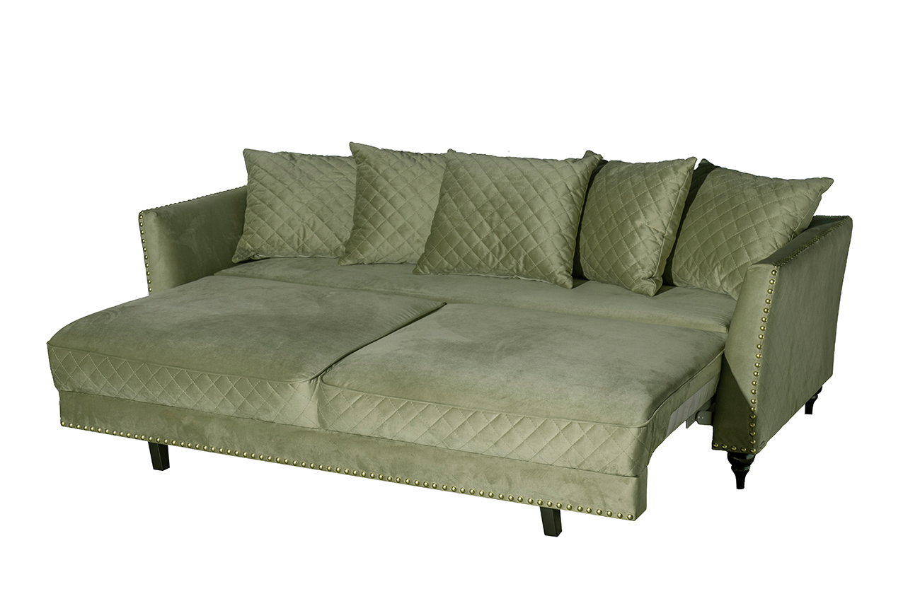 Диван Sorrento 230M трехм.раск,велюр оливковый Colt1002-OLIV 230*101*86 Garda Decor SORRENTO-230M-Colt1002-OLIV