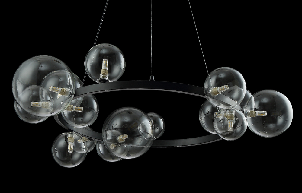 Люстра Crystal Lux AGATA SP15 BLACK/TRANSPARENTE