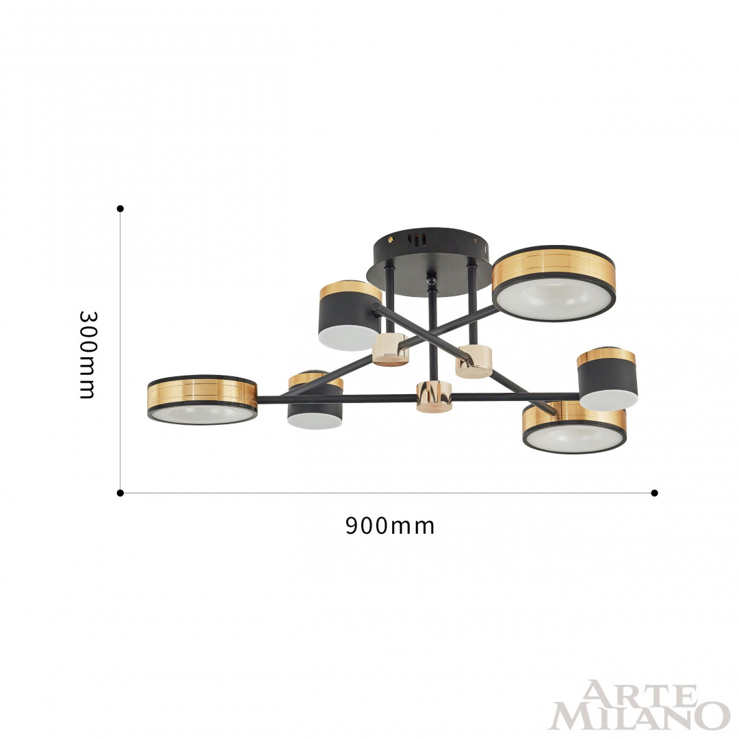 Люстра светодиодная 271040/6 BK/GD Arte Milano