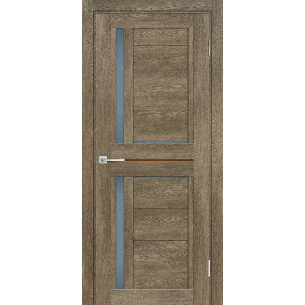 Межкомнатная дверь Graf ТЕХНО-804 графит сатинат, кофе лакобель Бруно (2000 х 800)