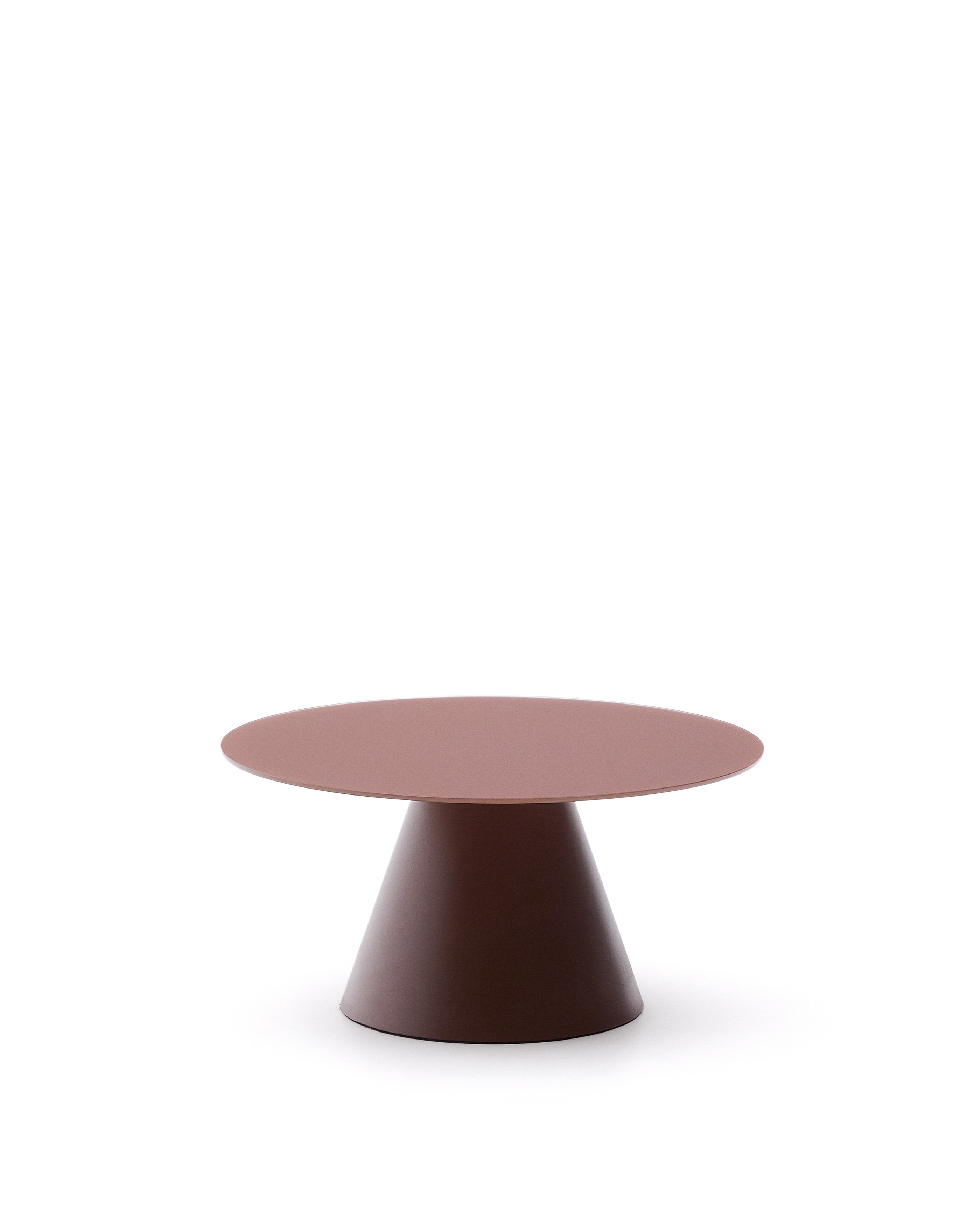 Журнальный столик Wilshire из стекла и стали терракотовый Ø80cm La Forma 253563