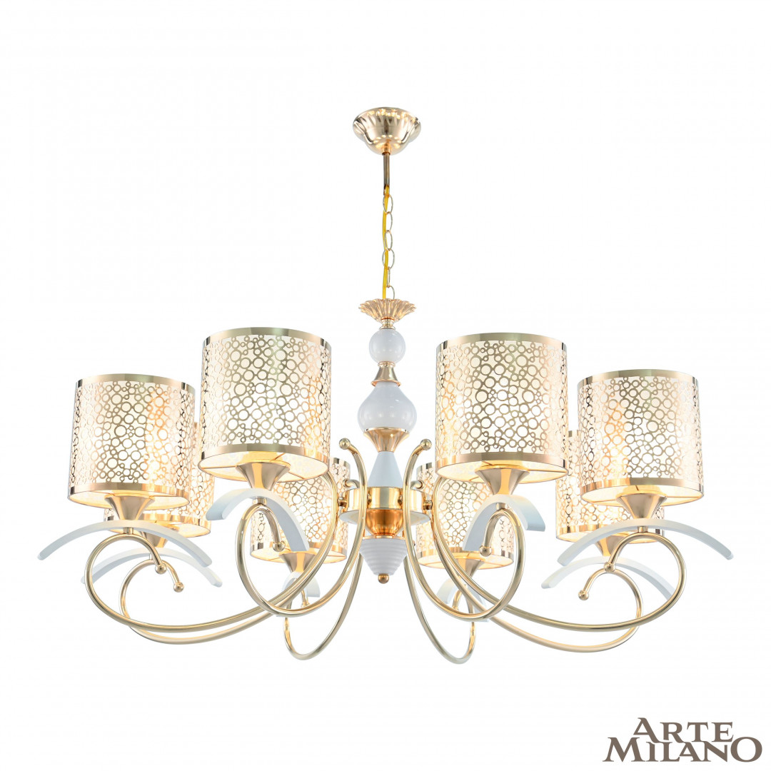 Люстра подвесная с плафонами 309787/8 Wh/Gd Arte Milano