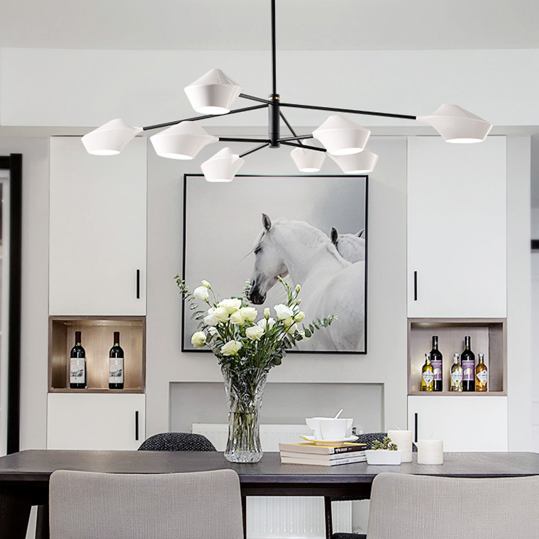 Люстра на штанге LANT D95 8 lamps Gold/Black by ImperiumLoft