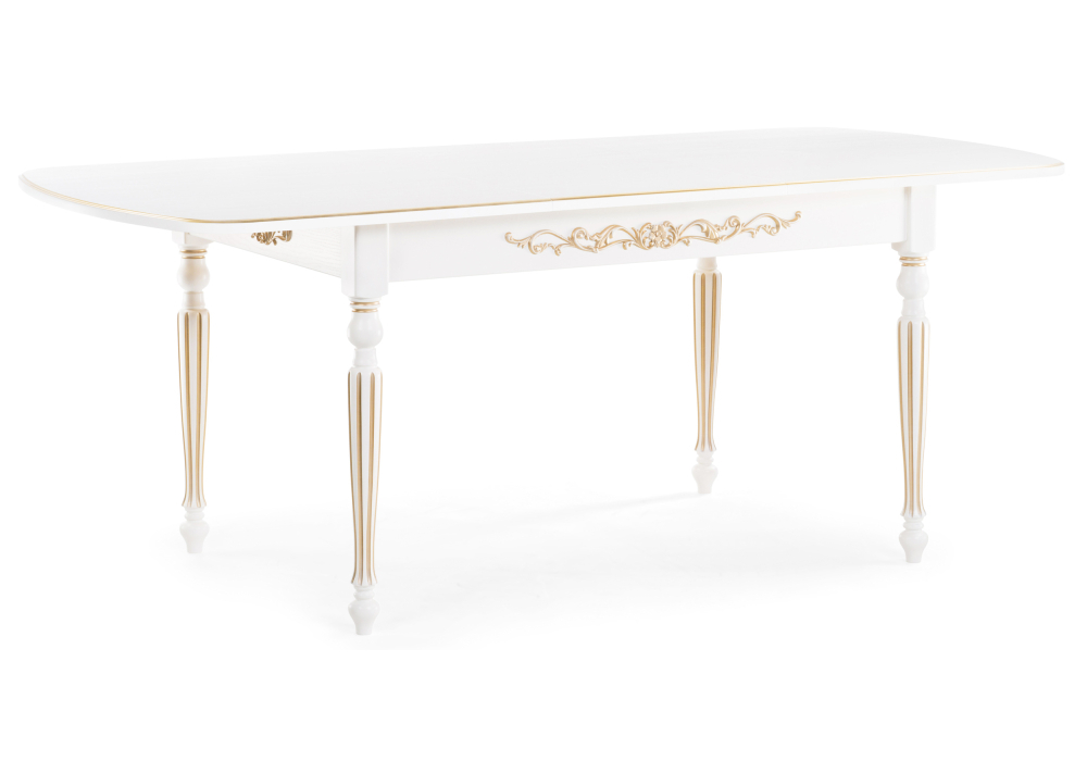 Стол деревянный Woodville Бевье молочный / золото 483900