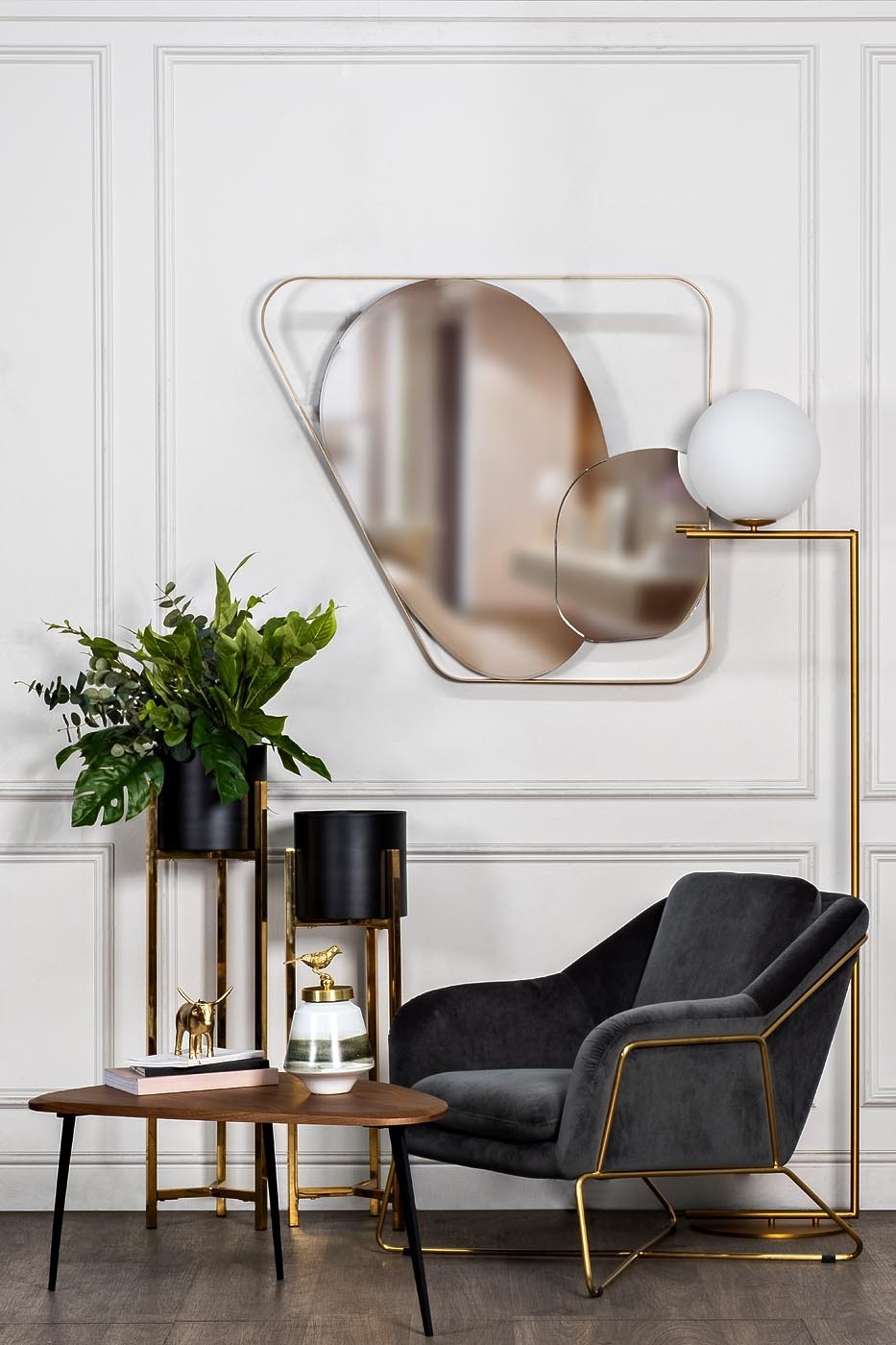 Зеркало декоративное в металлической раме Garda Decor KFE1210