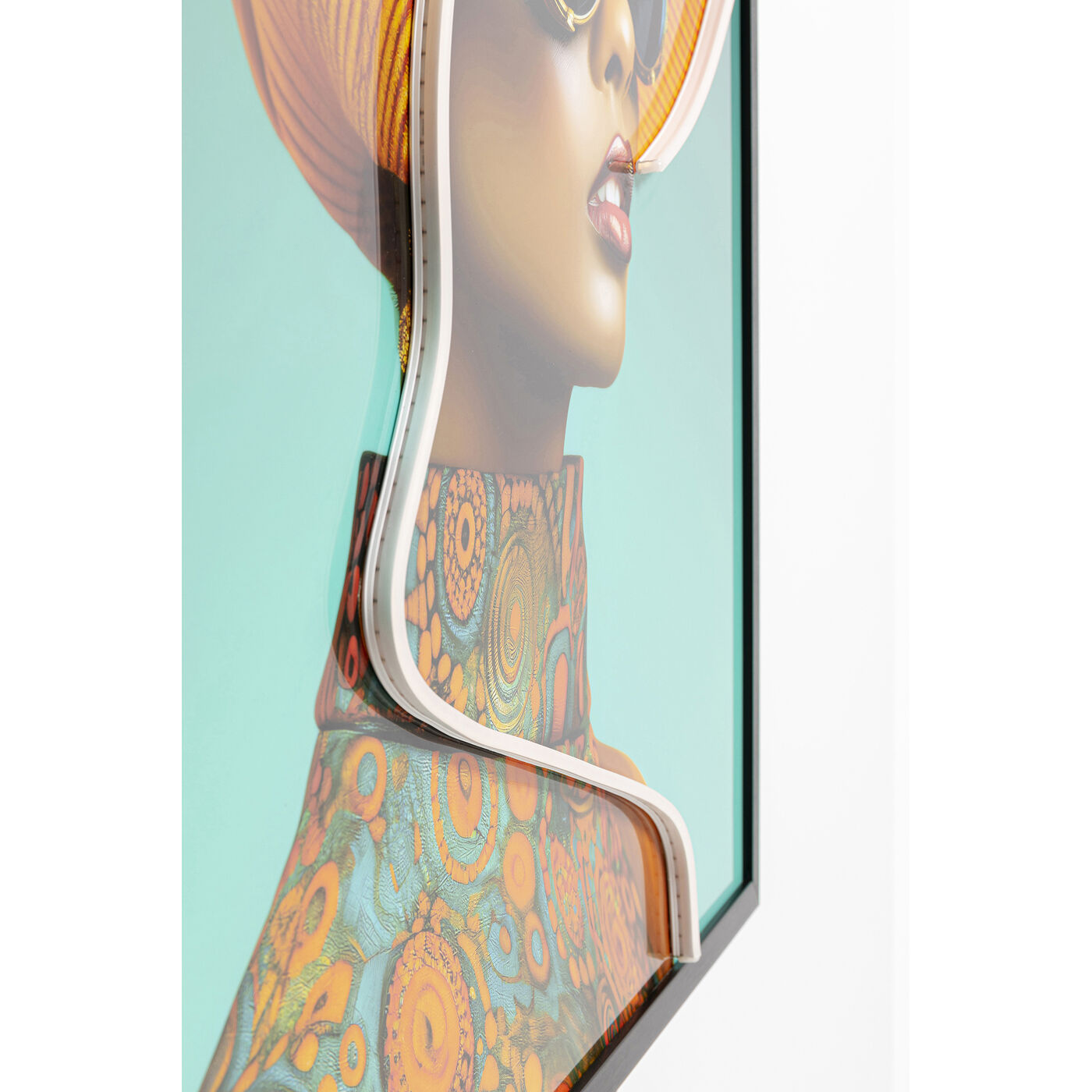 Картина Sun Hat Woman Yellow LED 80x80cm KARE 56576